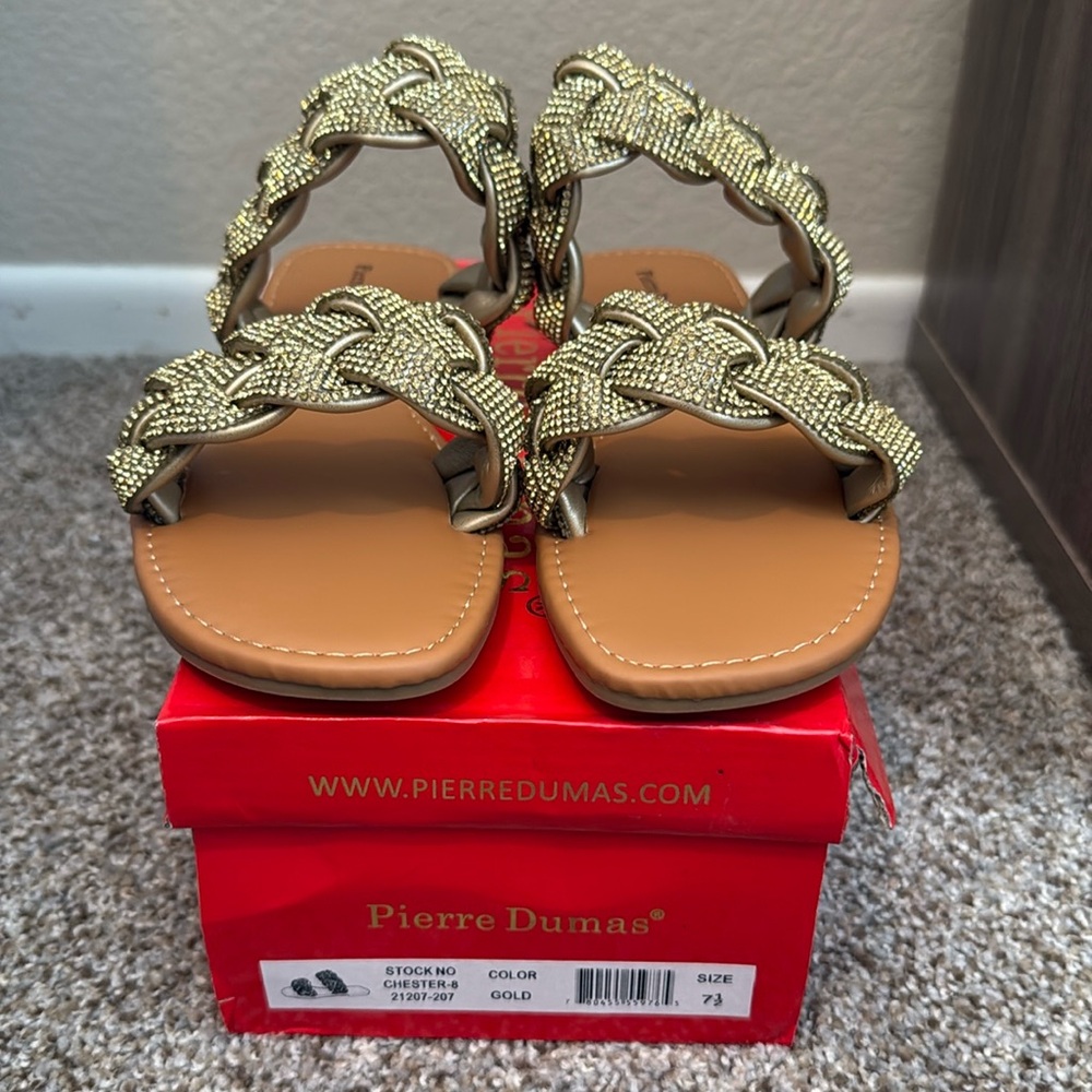 BRAND NEW - Pierre Dumas Metallic Braided Sandals